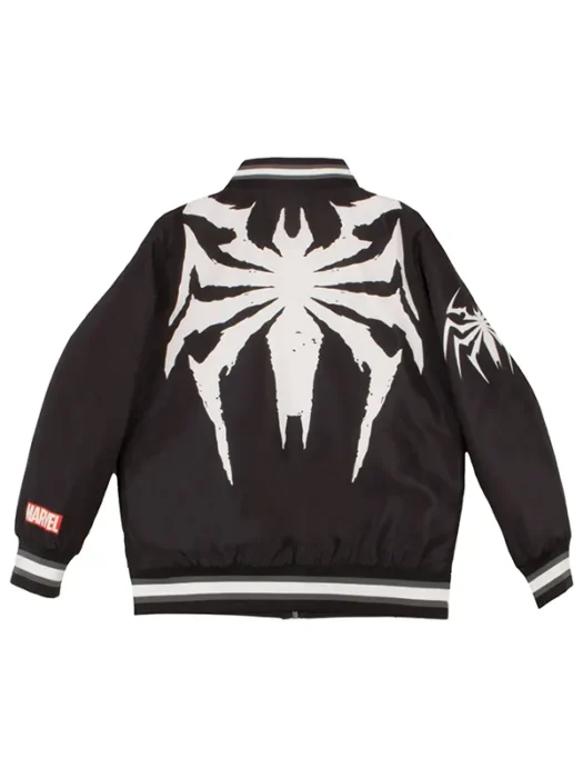 Venom Graphic Printed Lightweight Black Varsity Jacket