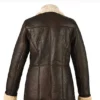 WOMEN DARK BROWN FUR COLLAR JACKET