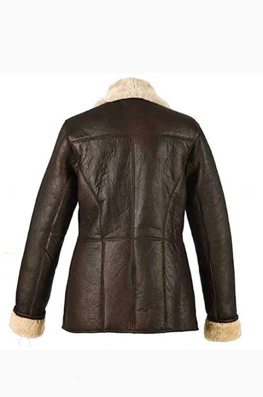 WOMEN DARK BROWN FUR COLLAR JACKET