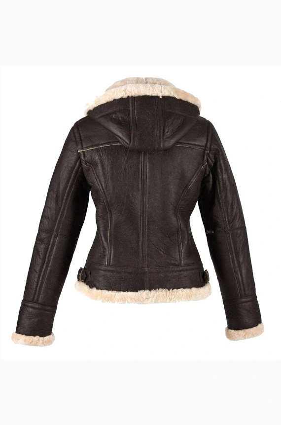 WOMEN DARK BROWN GENUINE SHEEPSKIN JACKET