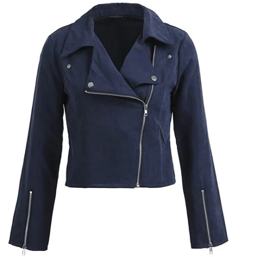 WOMEN’S FAUX LEATHER BIKER JACKET