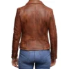 WOMEN’S TAN BROWN VINTAGE BIKER JACKET