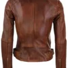 Women Brando Timber Biker Leather Jacket Back