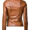 Women Waxed Moto Biker Leather Jacket