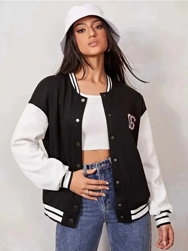 Women’s Button Down Baseball Bomber Jacket