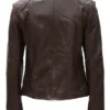 Womens Real Cafe Racer Leather Jacket back