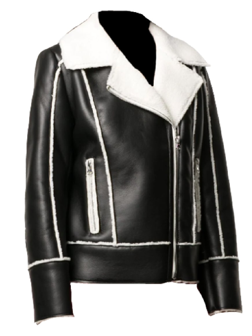 Womens Shearling Fur Leather Jacket