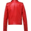 Womens Zipper red Motorcycle Jacket