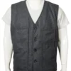 Yellowstone John Dutton Grey Wool Vest