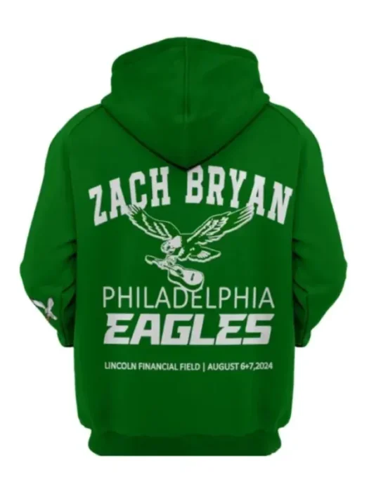 Zach Bryan Eagles green back Hoodie