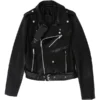 faux Leather Textured balck Short biker Jacket