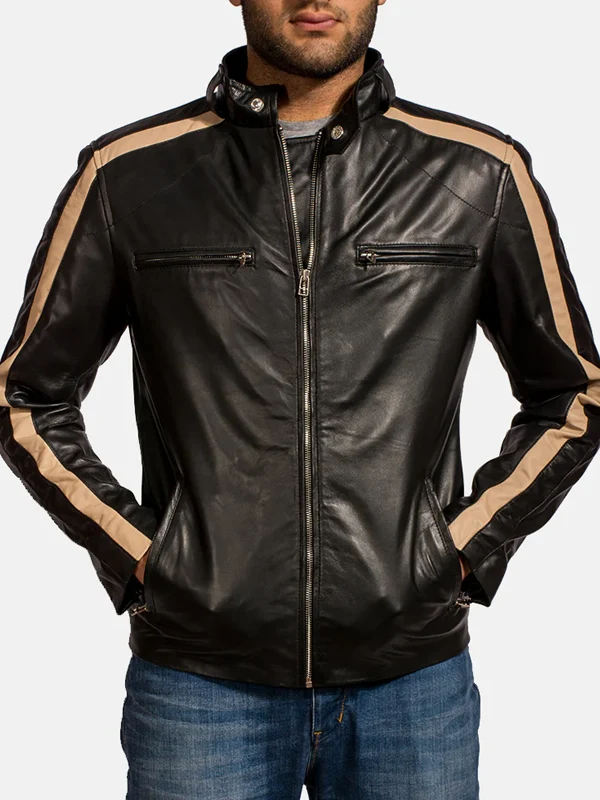 Beetle Biker Black Leather Jacket