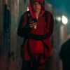 Darby Hart A Murder at the End of the World 2023 Emma Corrin Red Coat