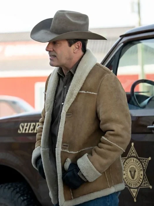 Fargo S05 Jon Hamm Suede Brown Shearling Jacket