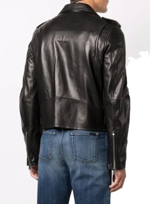 Men Biker Leather Jacket Amiri Back