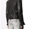 Men Biker Leather Jacket Balmain Back