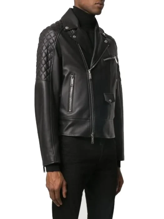 Men Biker Leather Jacket Dsquared