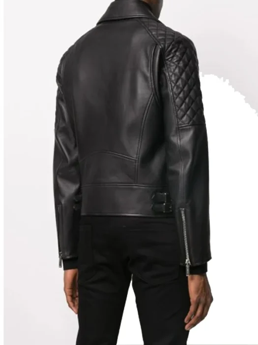 Men Biker Leather Jacket Dsquared Back