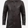 Men’s 3-4 Length Brown Leather Coat