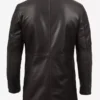 Men’s 3-4 Length Brown Leather Coat Back