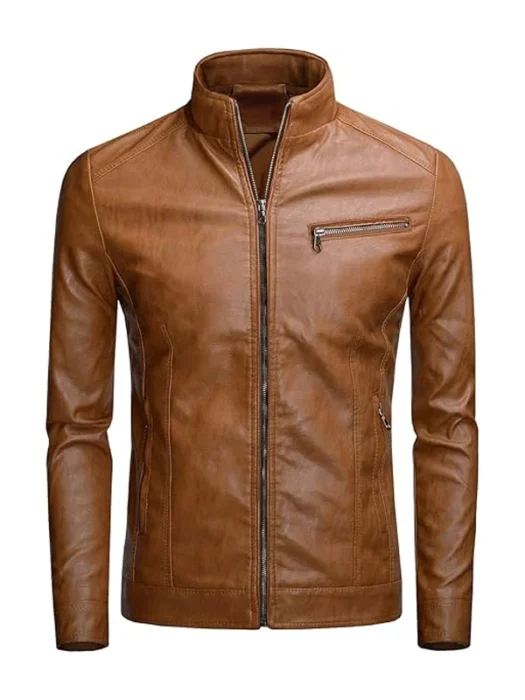 Men's Casual Faux Leather Jacket