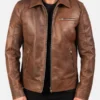 Mens Choco Brown Leather Jacket