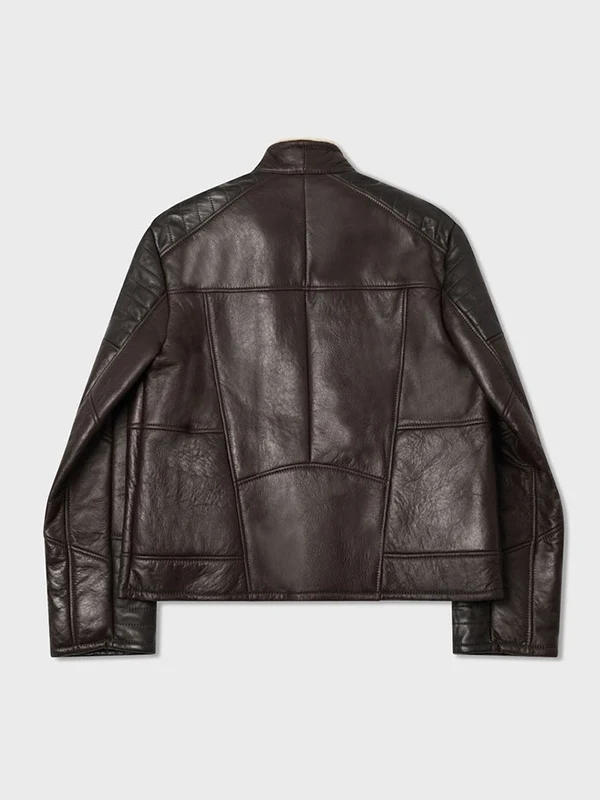 Mens DAVIDSON Bomber Style Shearling Jacket Back