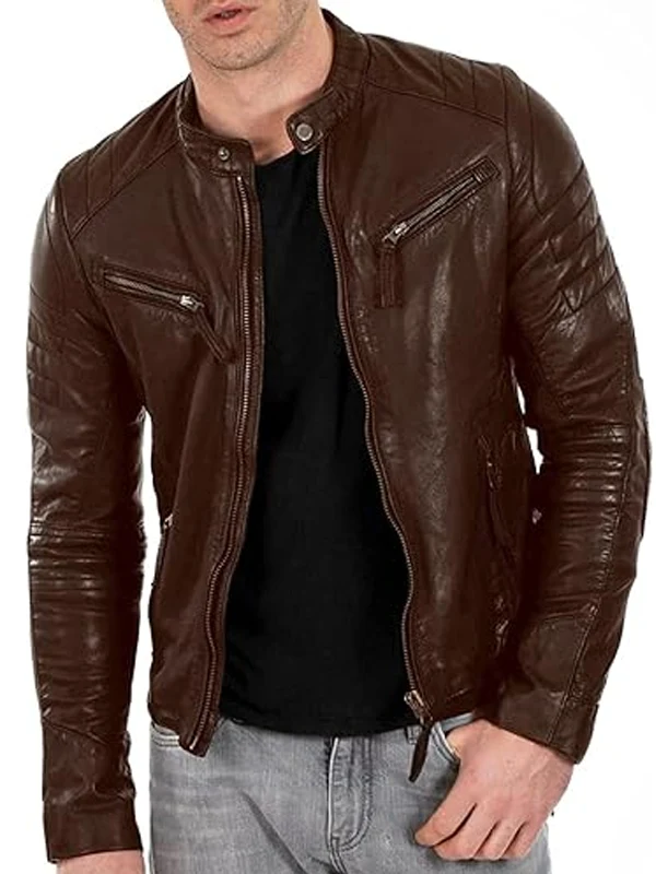 Men’s New Zealand Classic Open Bottom Lambskin Leather Jacket