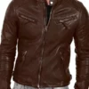 Men's New Zealand Lambskin Leather Classic Open Bottom Jacket