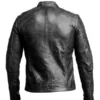 Mens Vintage Black Genuine Lambskin Biker Leather Jacket