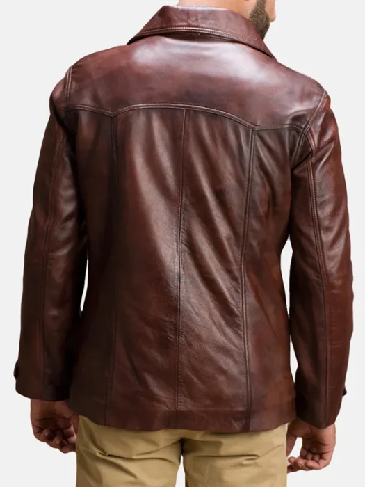 Steve Brown Leather Jacket Back