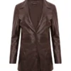 Women’s Chocolate Brown Leather Blazer