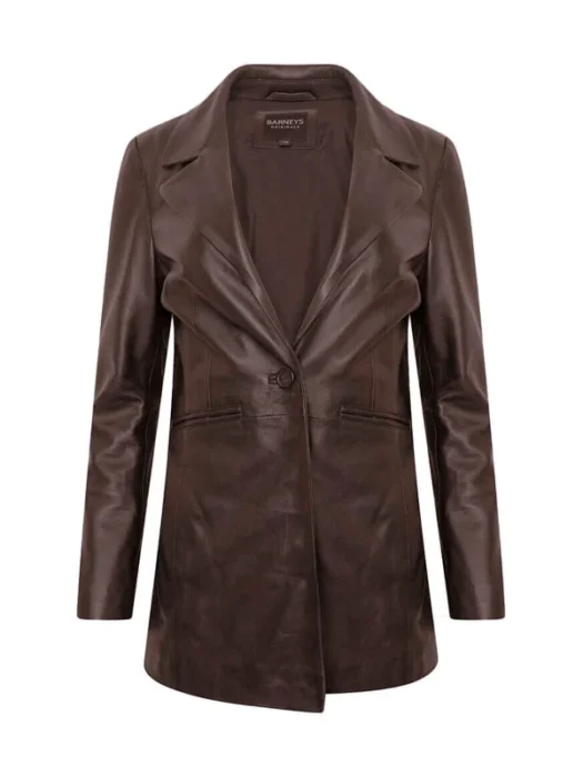 Women’s Chocolate Brown Leather Blazer