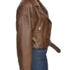 Women's Cropped Moto Faux Leather Jacket