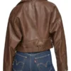 Women's Faux Leather Cropped Moto Jacket