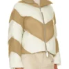 Womens Winter Cropped Color Block Zip Up Puffy Down Oversized Puffer Jacket