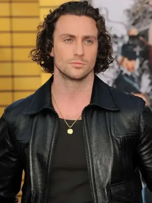 Aaron Taylor-Johnson Kraven the Hunter Black Leather Jacket