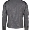 Abram Men’s Grey Leather Jacket Back