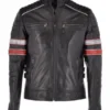 Alberton Men’s Black Biker Leather Jacket