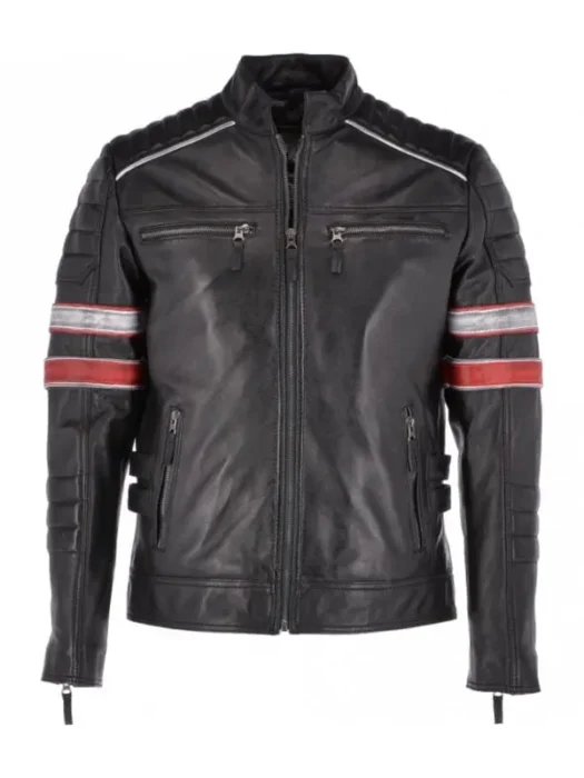 Alberton Men’s Black Biker Leather Jacket