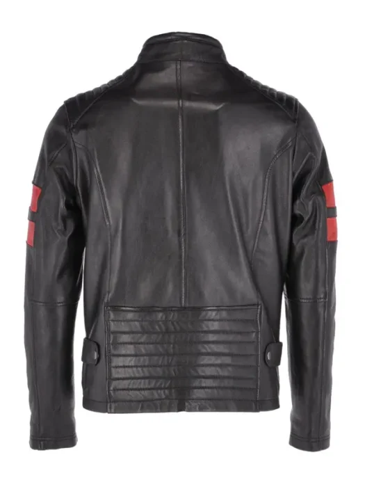 Alistair Men’s Black Racer Leather jacket Back