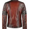 Benedict Men’s Red Moto Leather Jacket Back