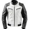 Boksburg Men’s Black & White Biker Leather Jacket