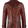 Carmine Men’s Vintage Red Leather Jacket