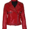 Charlotte Studded Leather Biker Jacket