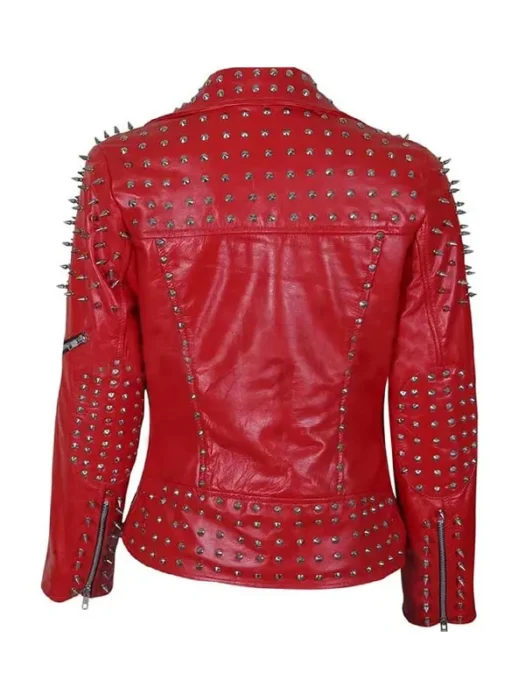 Charlotte Studded Leather Biker Jacket back