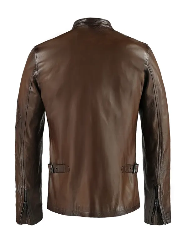 Cordell Men’s Brown Rider Leather Jacket Back