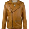 Derek Men’s Caramel Biker Leather Jacket