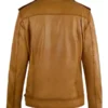 Derek Men’s Caramel Biker Leather Jacket Back