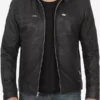 Dodge Black Snuff Leather Men’s Jacket